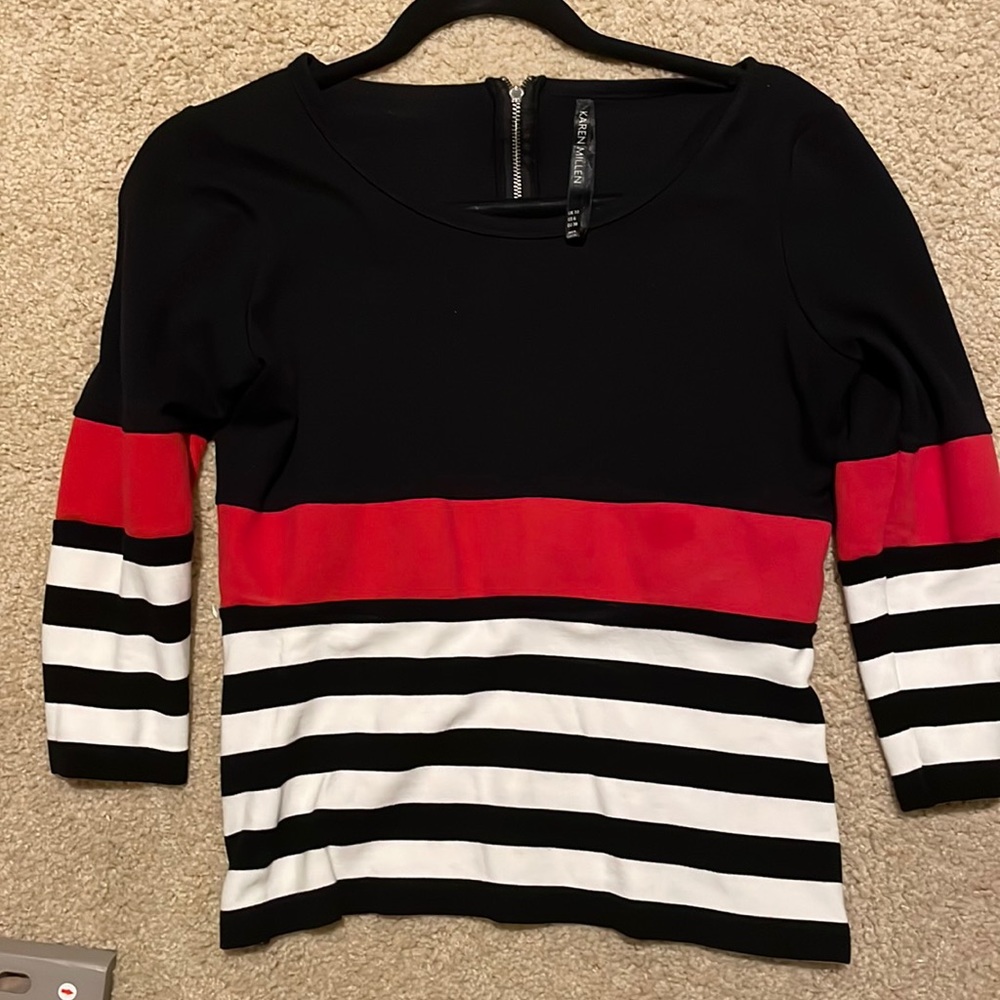 Karen Millen stripy casual top. USA size 6, Uk 10. Looks cute on jeans